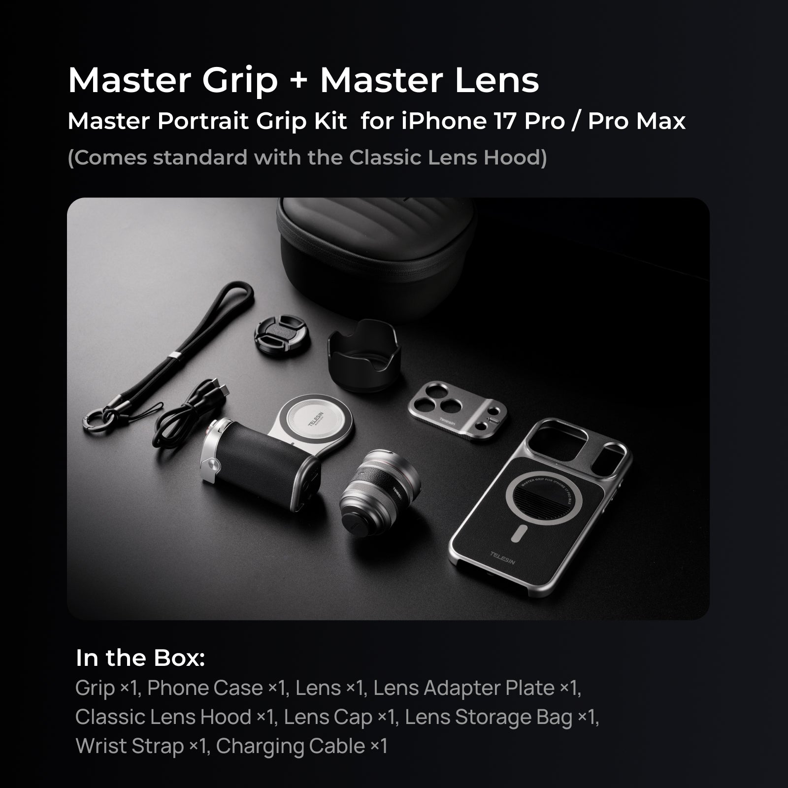 Telesin Master Portrait Grip Kit for iPhone 17 Pro / Pro Max