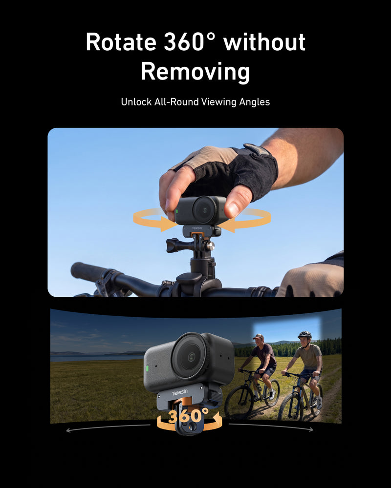 Telesin 360° Rotatable Magnetic Quick-Release Mount For DJI Osmo Action 6 / Osmo Nano