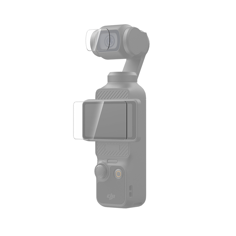 TELESIN anti-reflection screen protector installed on DJI Pocket 3 in bright outdoor sunlight