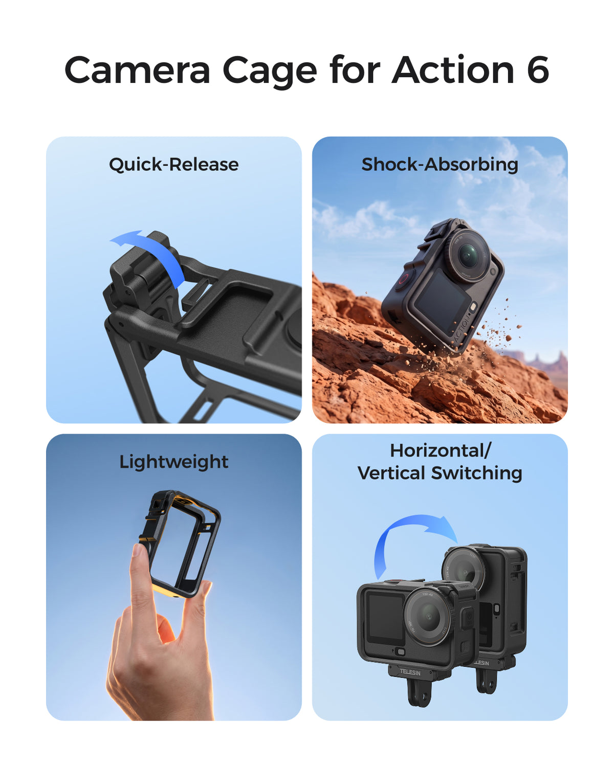 Telesin Plastic Cage for DJI Osmo Action 6