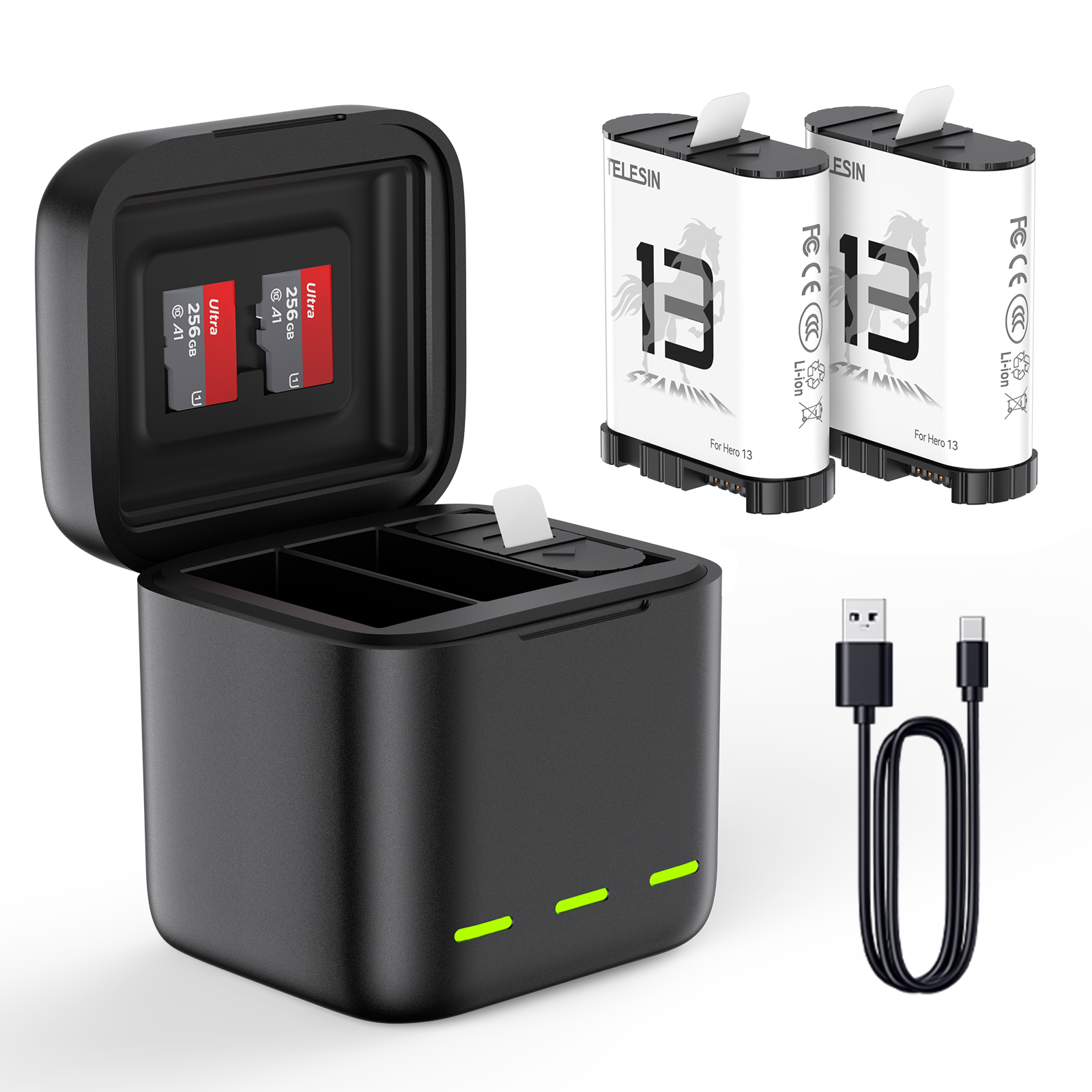 Retractable charging box for Gopro 13 telesinstore