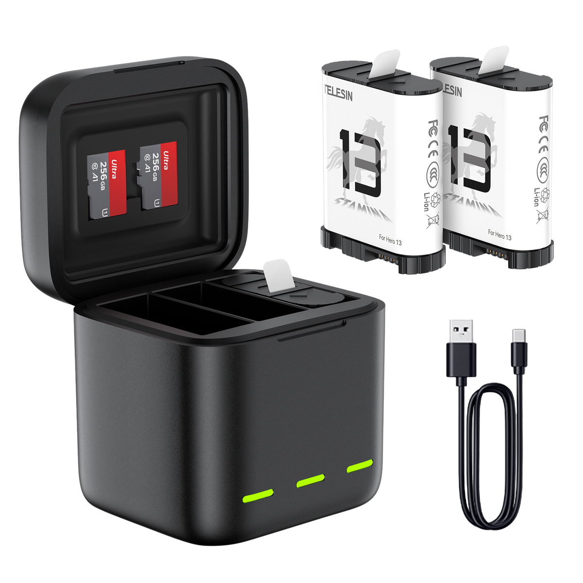 Telesin Retractable charging box for Gopro 13