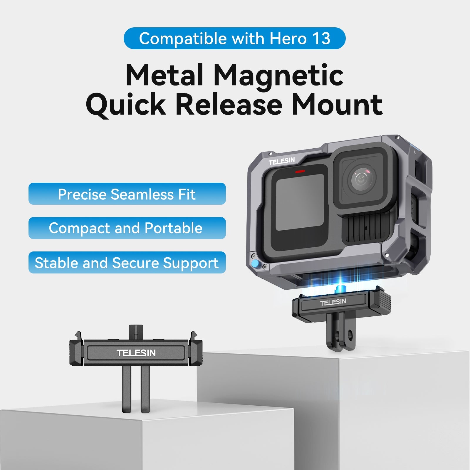 Metal Magnetic Quick Release Mount for Hero 13 telesinstore