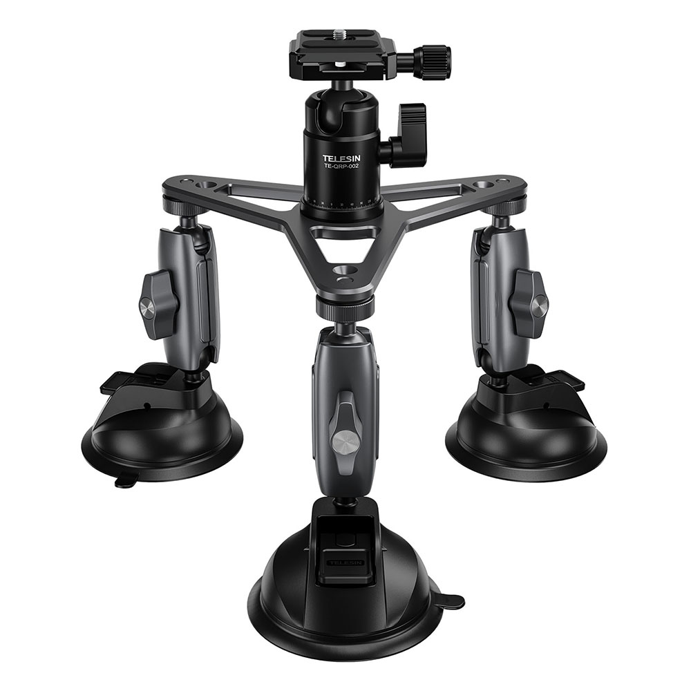 TELESIN Three-Arm Suction Mount