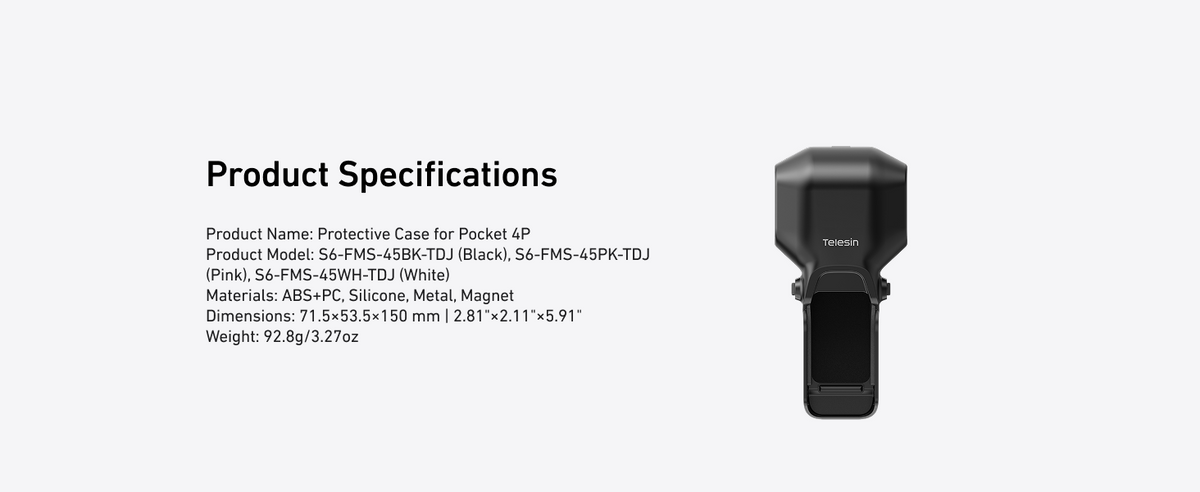 Telesin DisAdv Protective Case for DJI Osmo Pocket 4 Pro