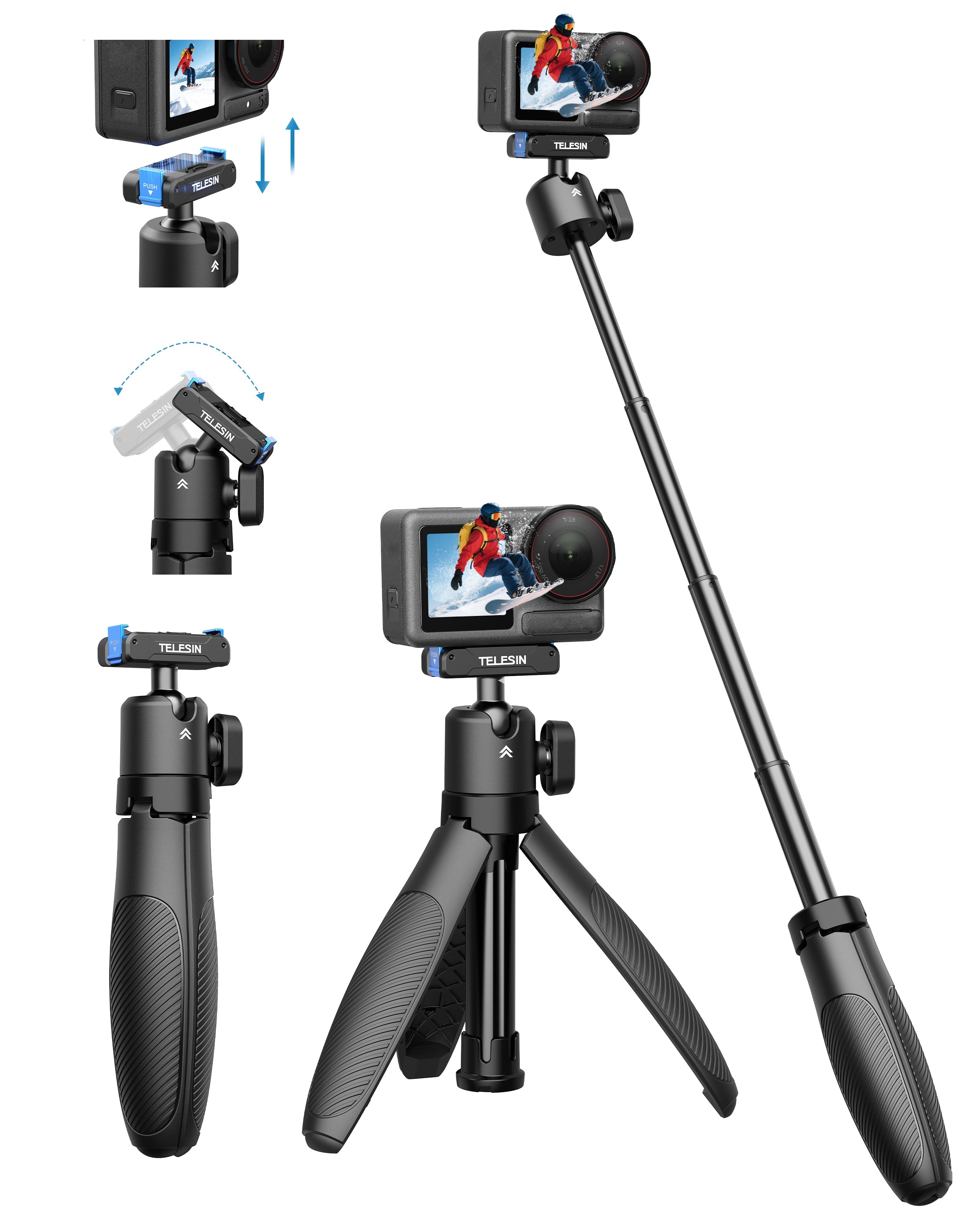 TELESIN Quick-Release Selfie Stick for  DJl Action telesinstore