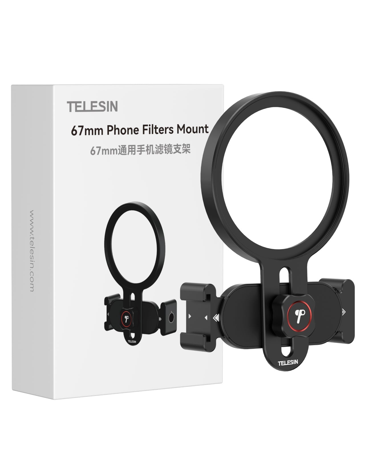 TELESIN Phone Filters Mount with adjustable knob for shake-free smartphone filming