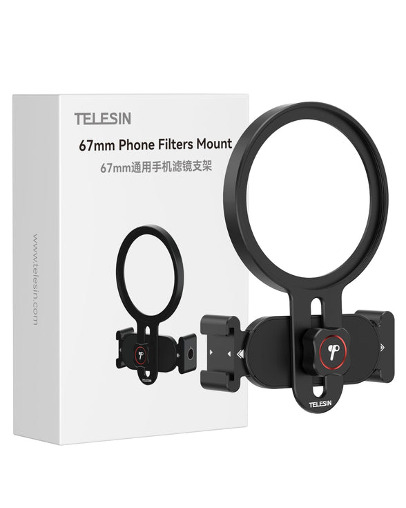 TELESIN Phone Filters Mount with adjustable knob for shake-free smartphone filming