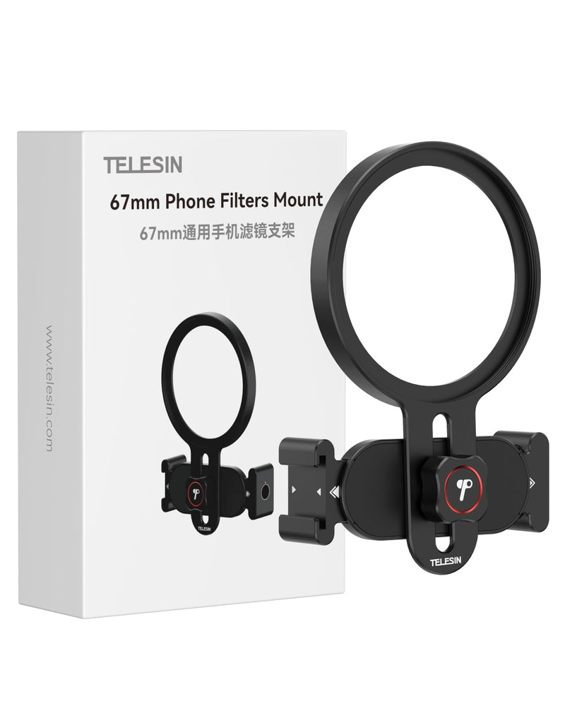 TELESIN Phone Filters Mount with adjustable knob for shake-free smartphone filming