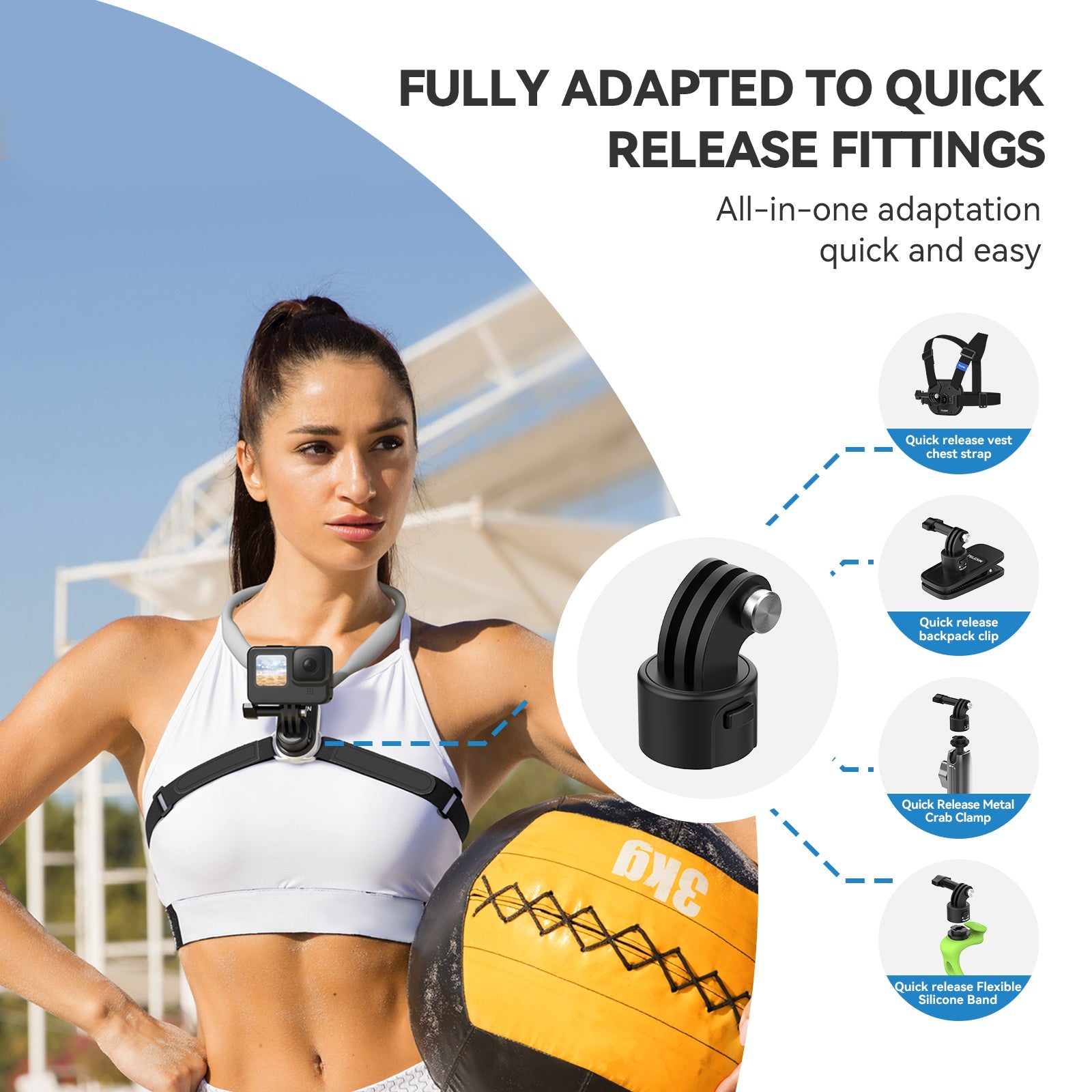 TELESIN Quick Release Neck Mount for Action Cameras (2.0) TELESIN