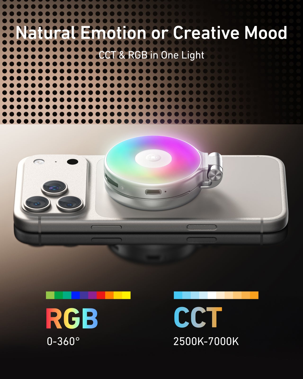 TELESIN RGB Magnetic Selfie Ring Light for makeup tutorials