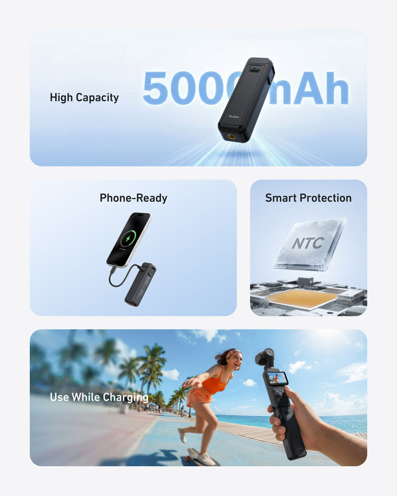 Battery Handle for DJI Osmo Pocket 4/3