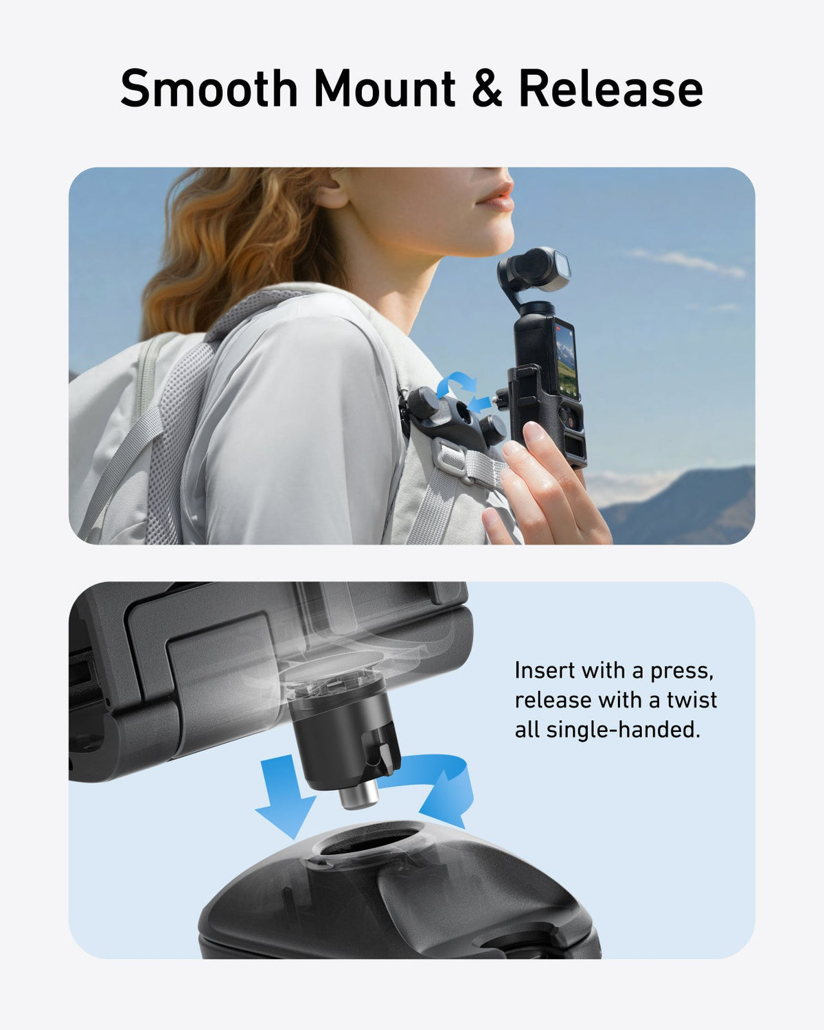 Telesin For Pocket3 Quick-release Backpack Mount telesinstore