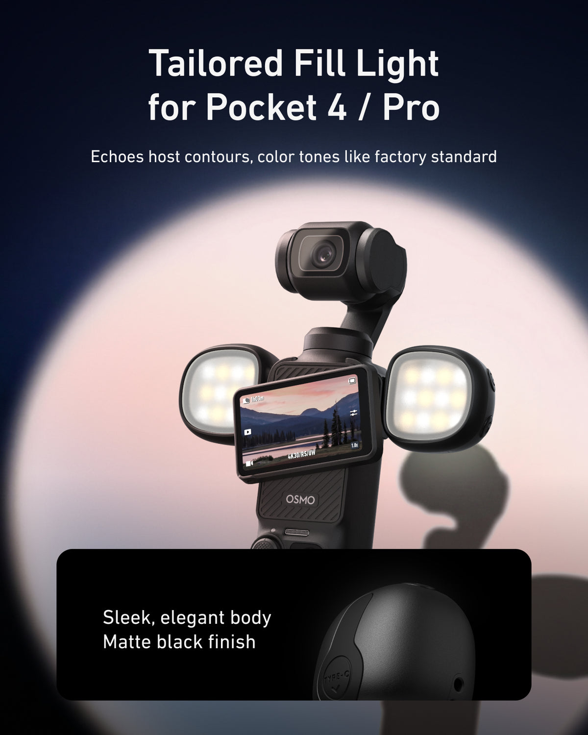 Telesin Dual Mini Fill Light Set for DJI Osmo Pocket 4/4P