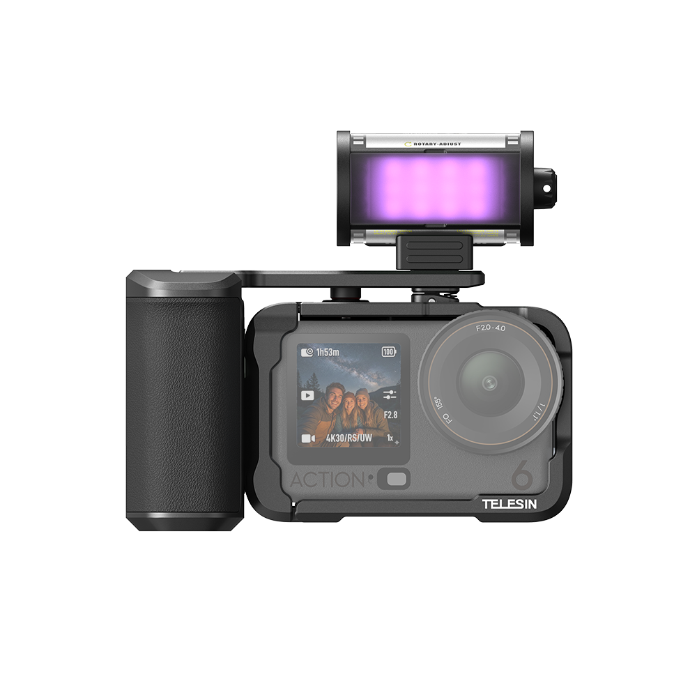 TELESIN StreetGrip Kit + RGB Fill Light for DJI Osmo Action 6
