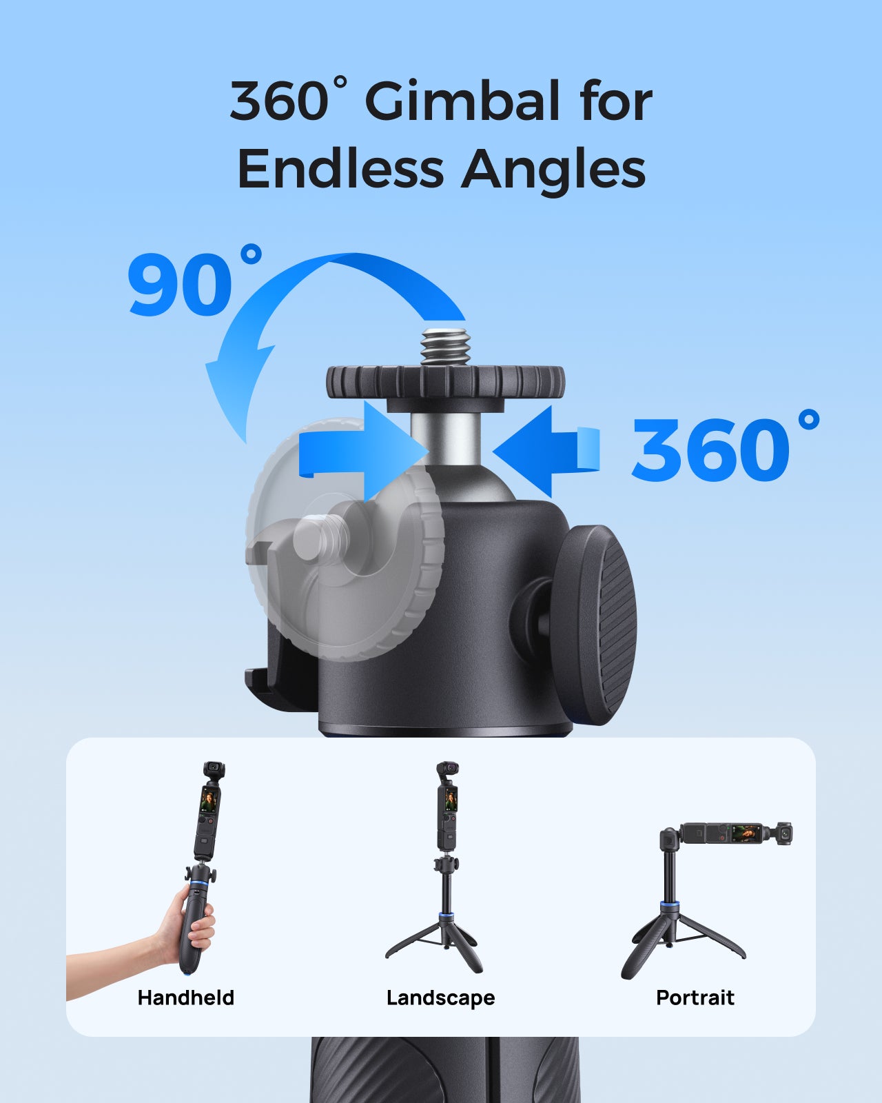 Telesin 65cm Quick-Release Tripod with 1/4" Screw For Pocket3\4\4P
