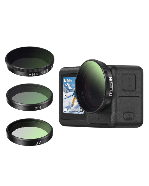 Telesin Filter Kits (CPL/ND2-32/UV) for Action 5/4/3