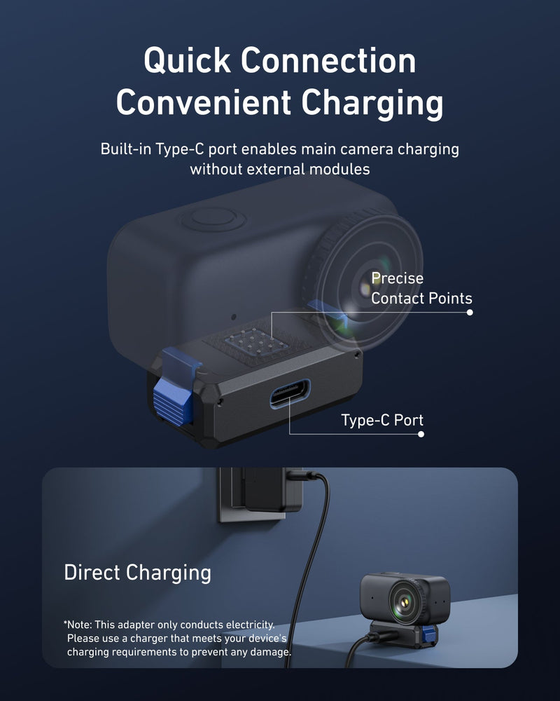 TELESIN Magnetic Quick-Release Charging Adapter Mount for DJI Osmo Nano telesinstore