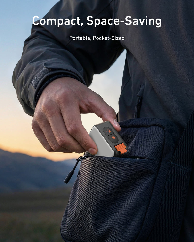 TELESIN Magnetic Quick-Release Fill Light in use during outdoor shoot, with IPX5 waterproof feature highlighted