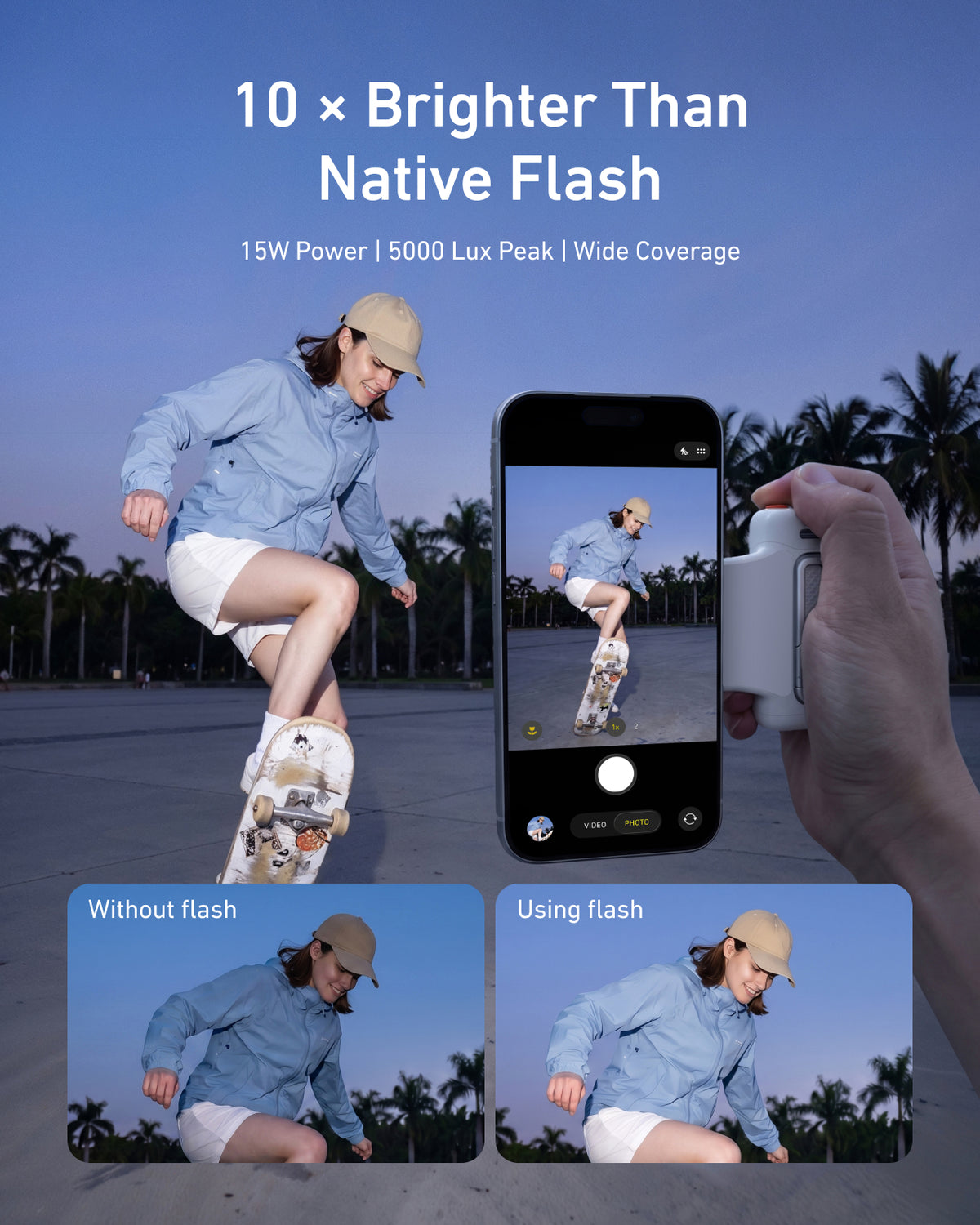 Telesin Fill-Light Selfie Handle for Smartphones