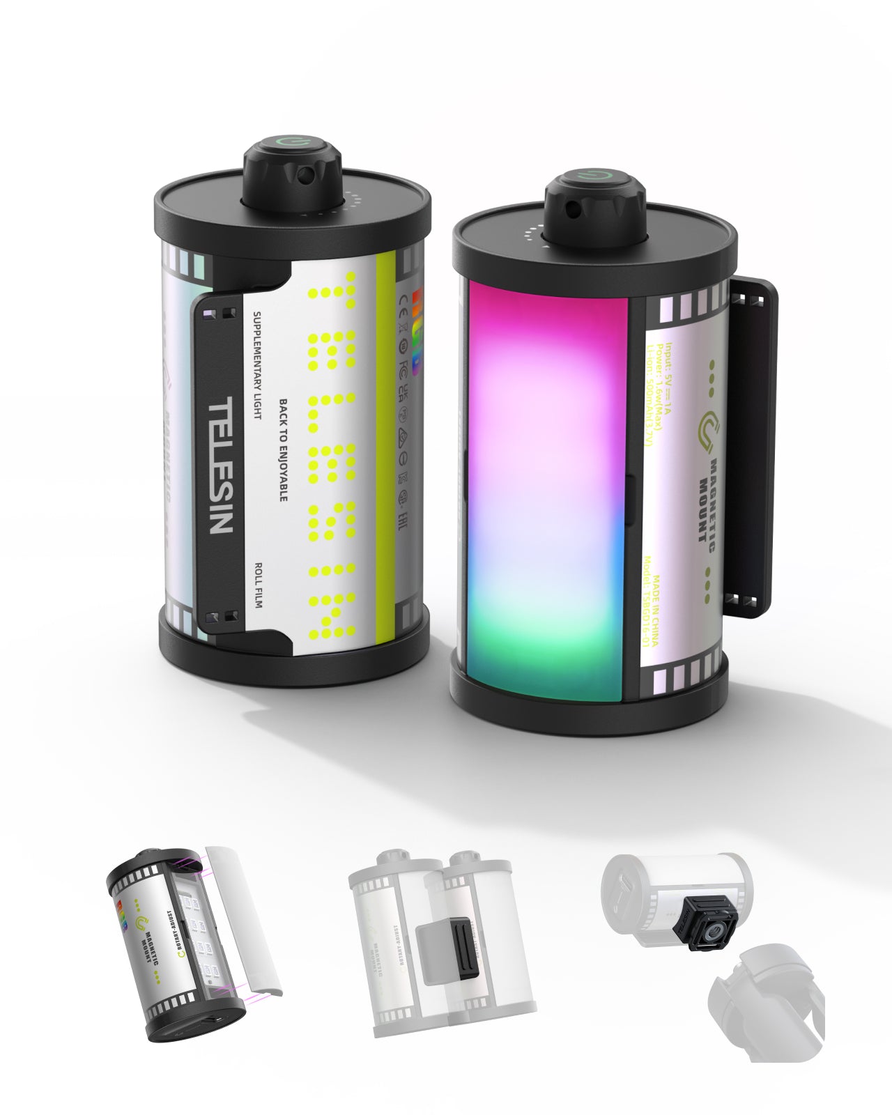 TELESIN Magnetisches RGB-Videolicht
