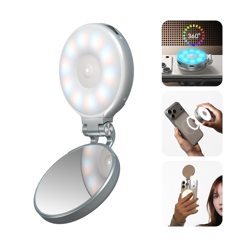 TELESIN RGB Magnetic Selfie Ring Light for makeup tutorials