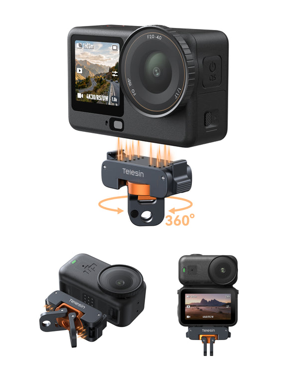 Telesin 360° Rotatable Magnetic Quick-Release Mount For DJI Osmo Action 6 / Osmo Nano