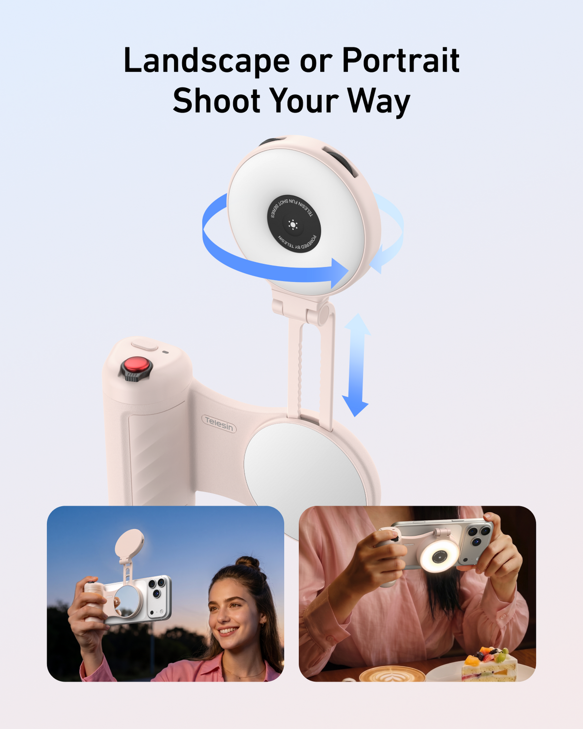 Telesin Fun Shot Grip with Fill Light
