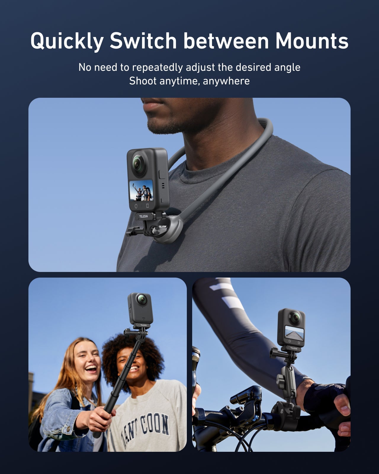 TELESIN Magnetic Quick-Release Adapter Mount telesinstore