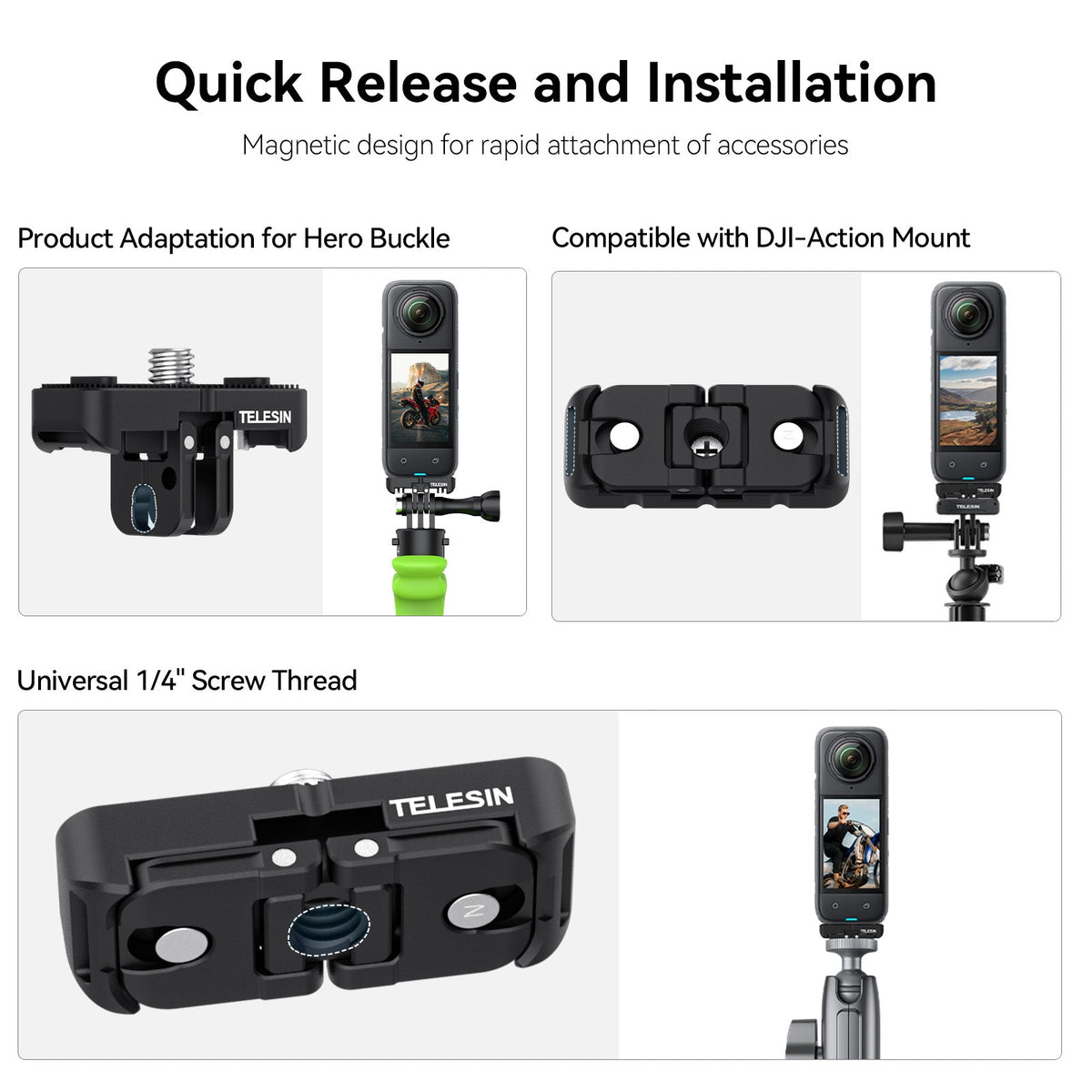 Telesin Dual Mount Adapter For Insta360 X4 telesinstore