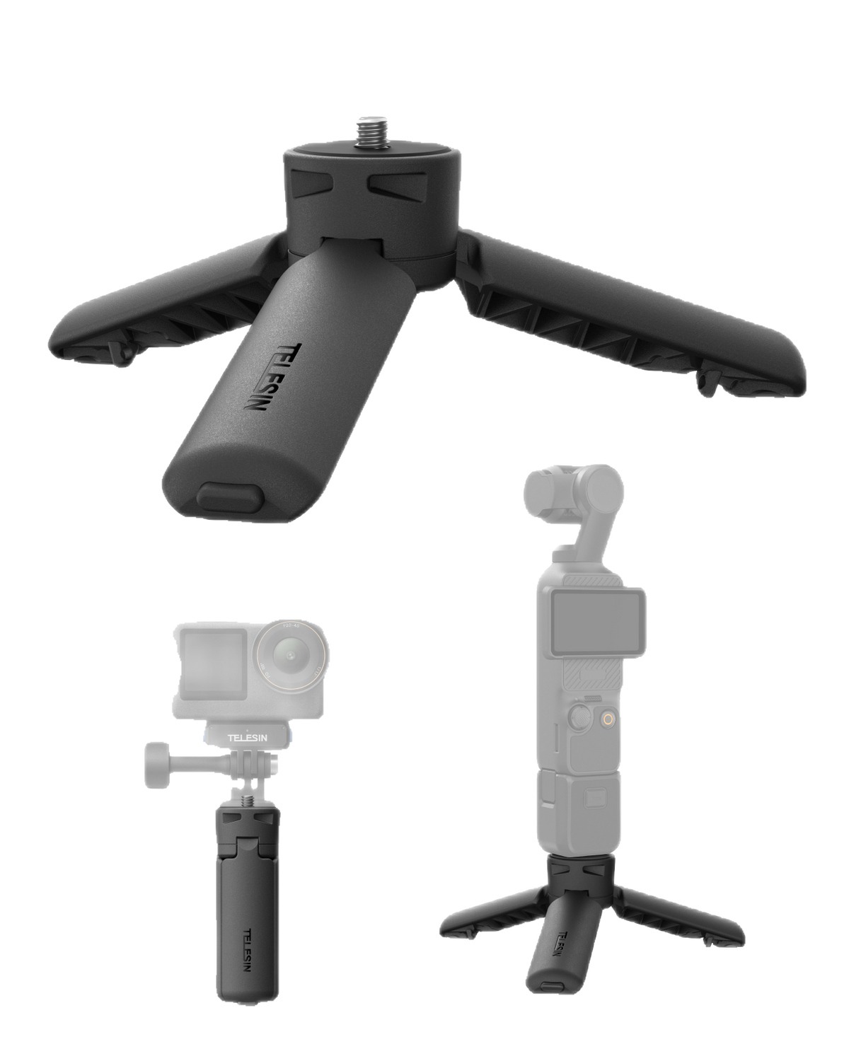 Telesin Mini Portable Tripod & Grip 2-in-1 for Osmo Pocket 4/3