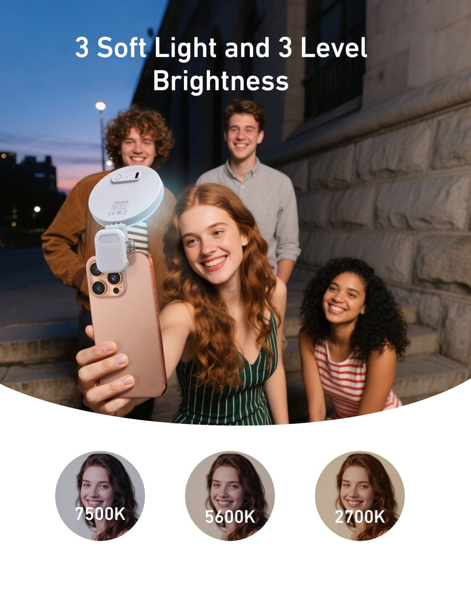 TELESIN Mobile Phone Beauty Fill Light – Adjustable LED Lighting for ...