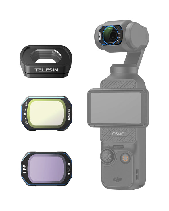 Telesin Pocket 4/3 Filter Kit (1/4 Black Mist +LPF+Wide-angle Lens)