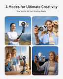 Telesin 4-in-1 Magnetic Selfie Stick with Carabiner