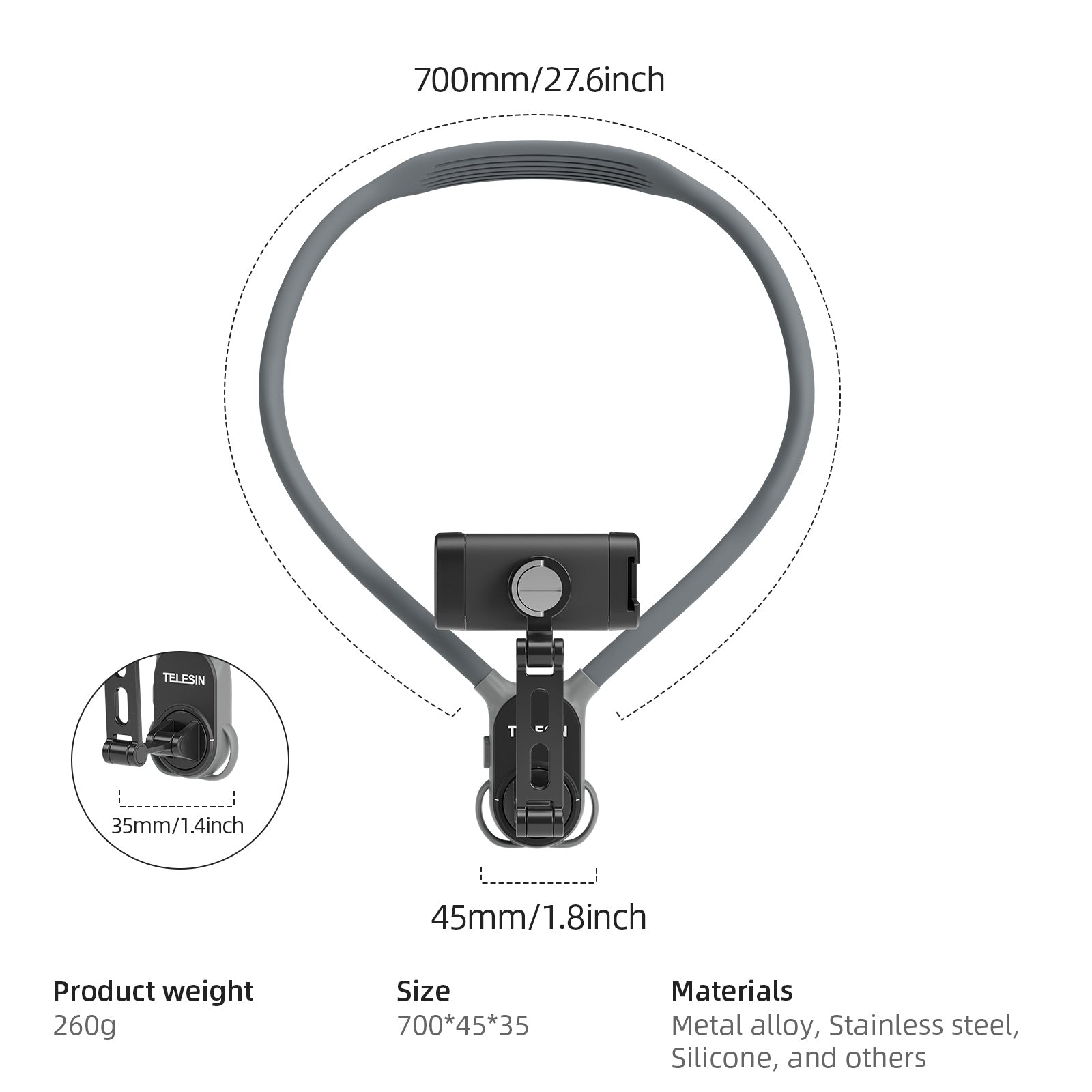 TELESIN Universal Neck Mount for Phones TELESIN