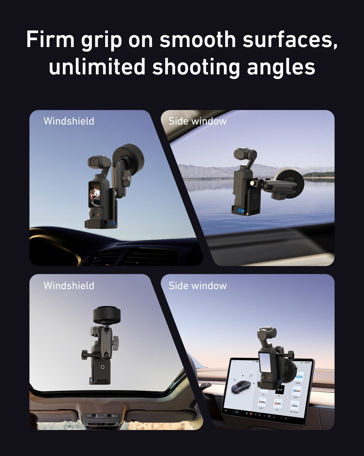 Electric suction cup mount for pocket 3 telesinstore