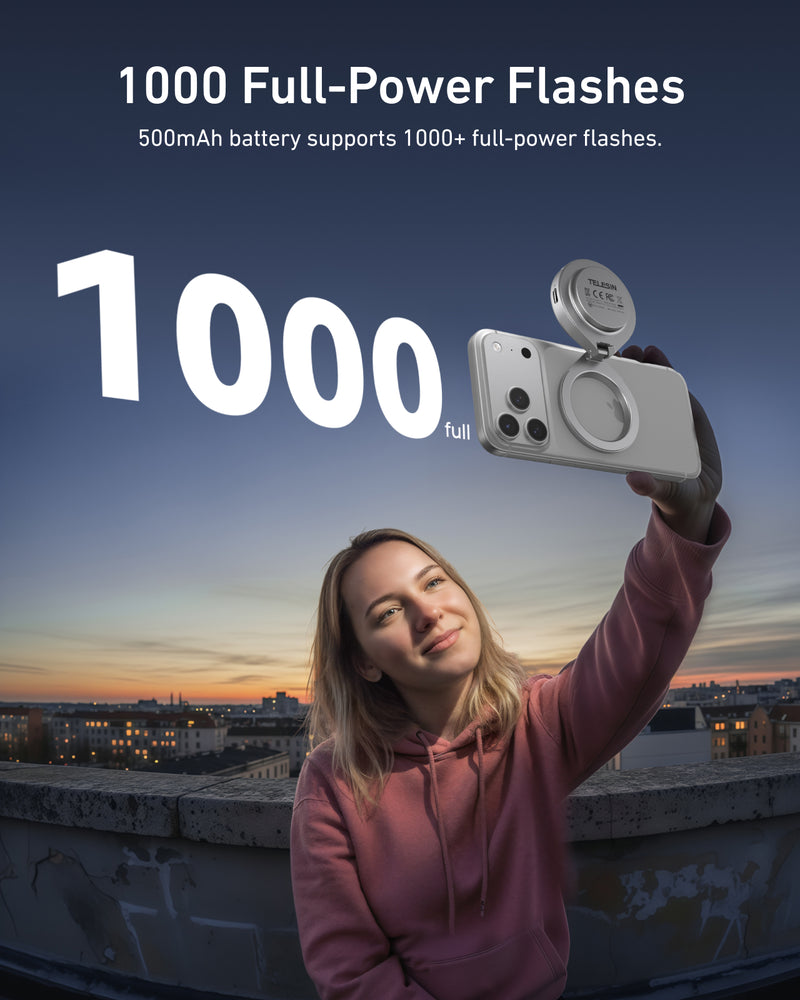 TELESIN 2 In 1 Magnetic Flashlight & Selfie Light