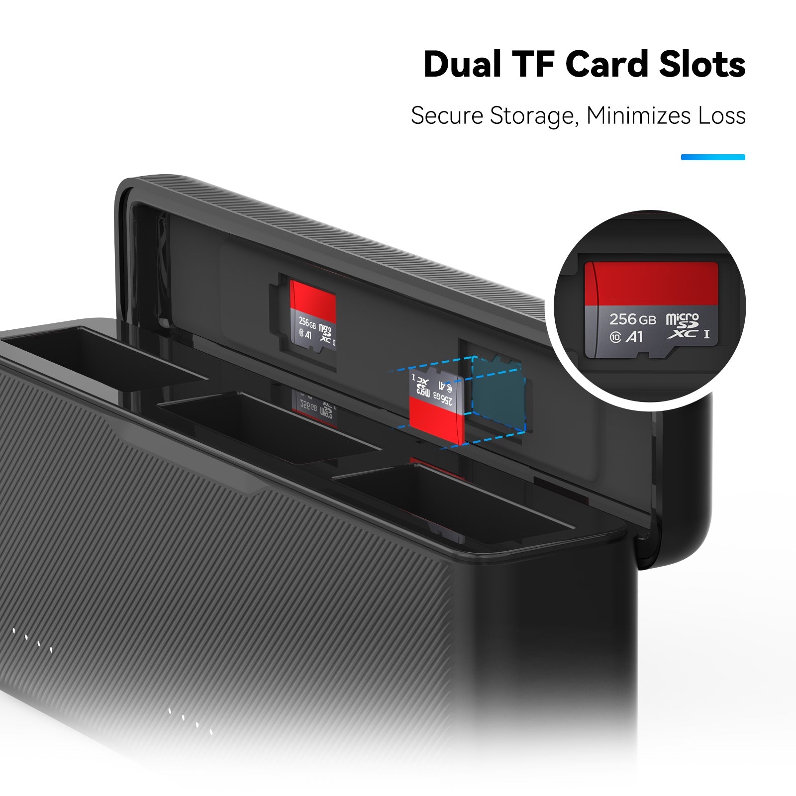 Telesin three card slot charging case for DJI Action 5 telesinstore