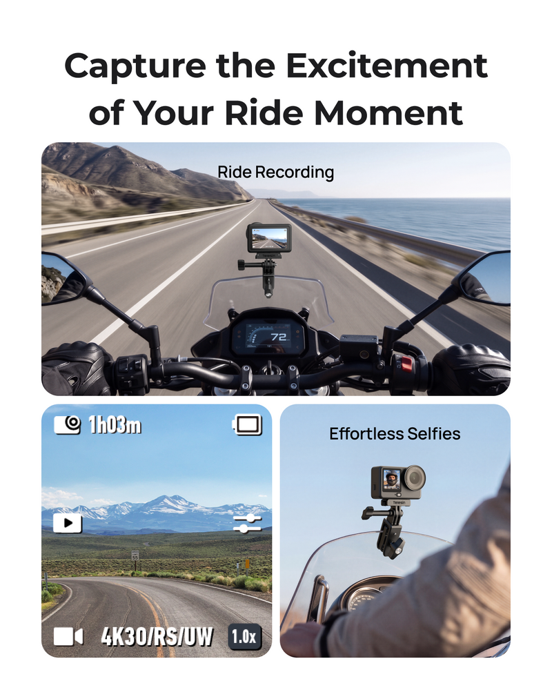 Telesin Motorcycle Windshield Camera Mount