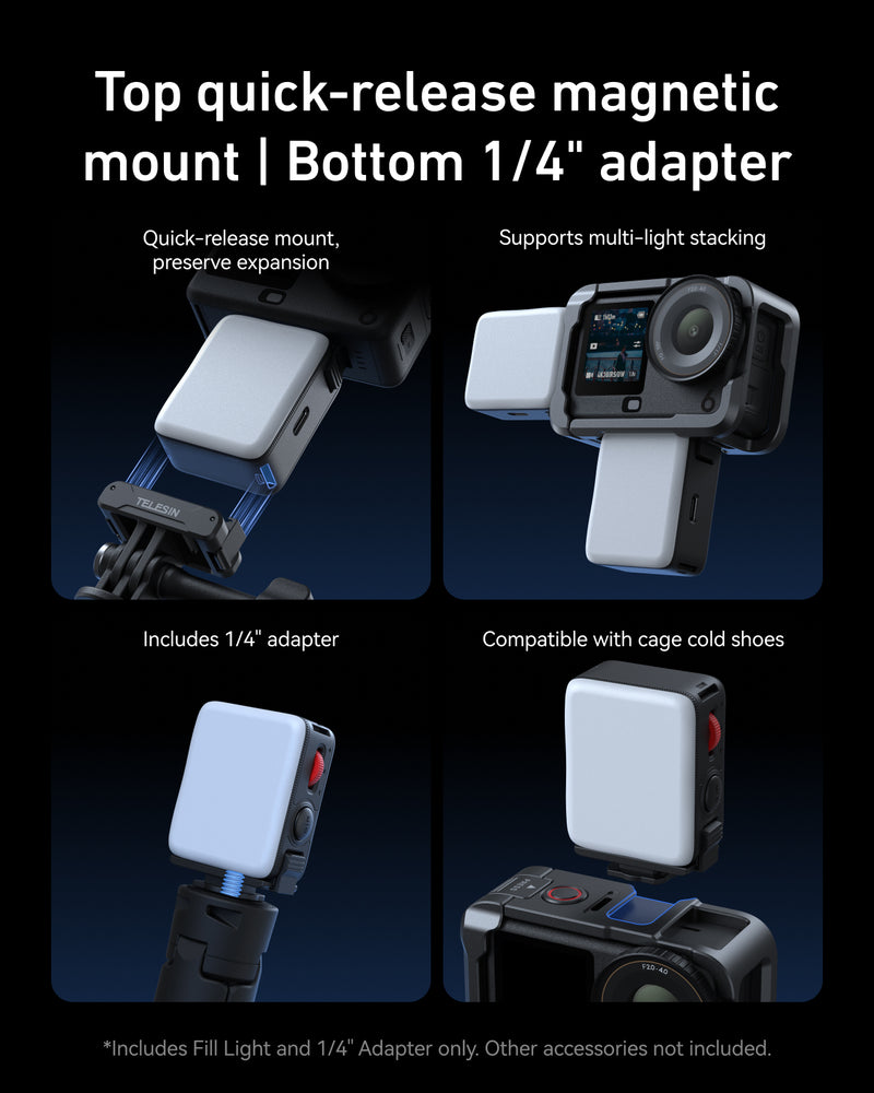 Telesin Magnetic Quick-Release Fill Light for DJI Action 6 / Nano