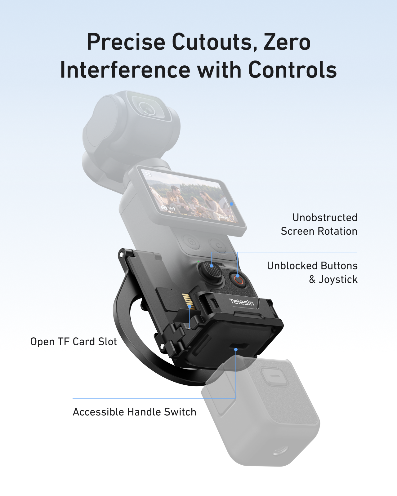 Telesin Magnetic Extension Frame Mount Stand For DJI Osmo Pocket 4P/ 4/ 3
