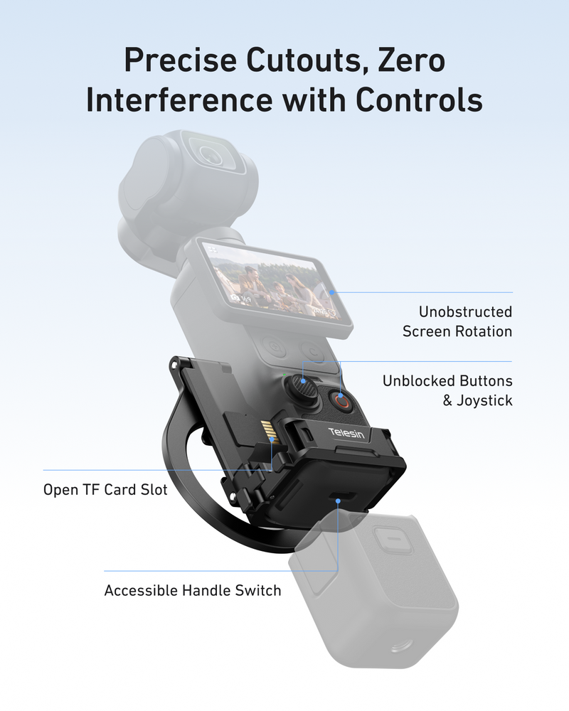 Telesin Magnetic Extension Frame Mount Stand For DJI Osmo Pocket 4P/ 4/ 3