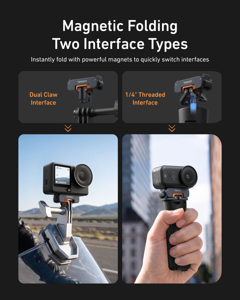 Telesin 360° Rotatable Magnetic Quick-Release Mount For DJI Osmo Action 6 / Osmo Nano