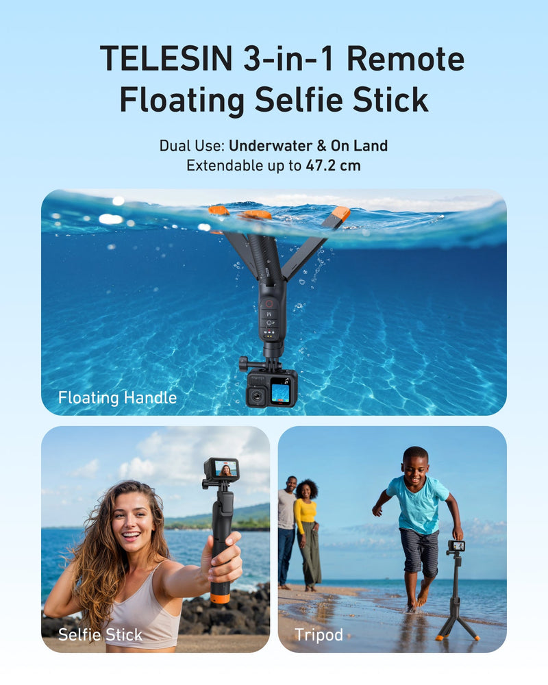 TELESIN Bluetooth Underwater Selfie Stick Tripod for GoPro telesinstore