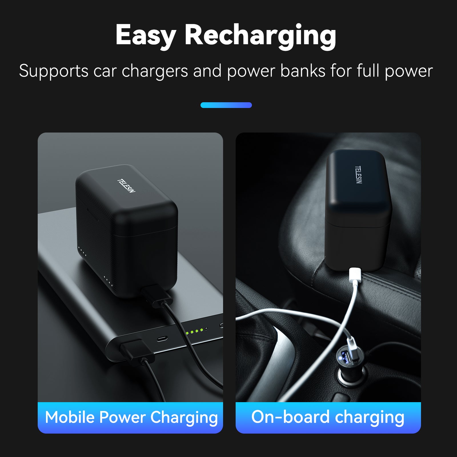 TELESIN Insta360 X4 dual card slot charging box telesinstore