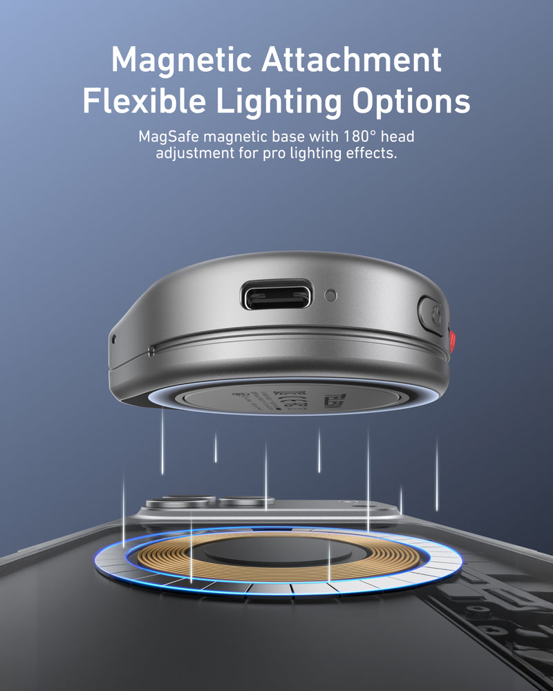 TELESIN 2 In 1 Magnetic Flashlight & Selfie Light