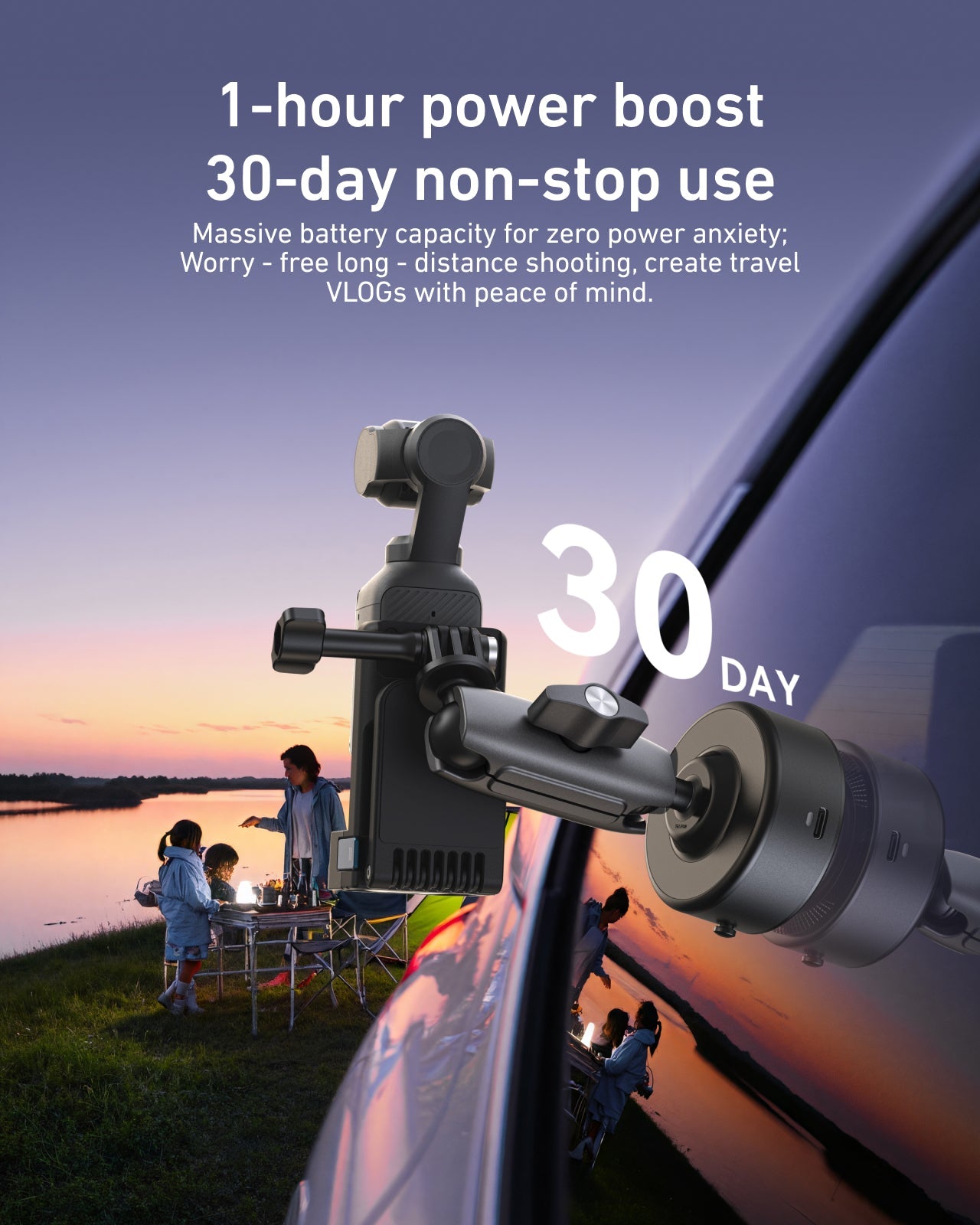 Electric suction cup mount for pocket 3 telesinstore