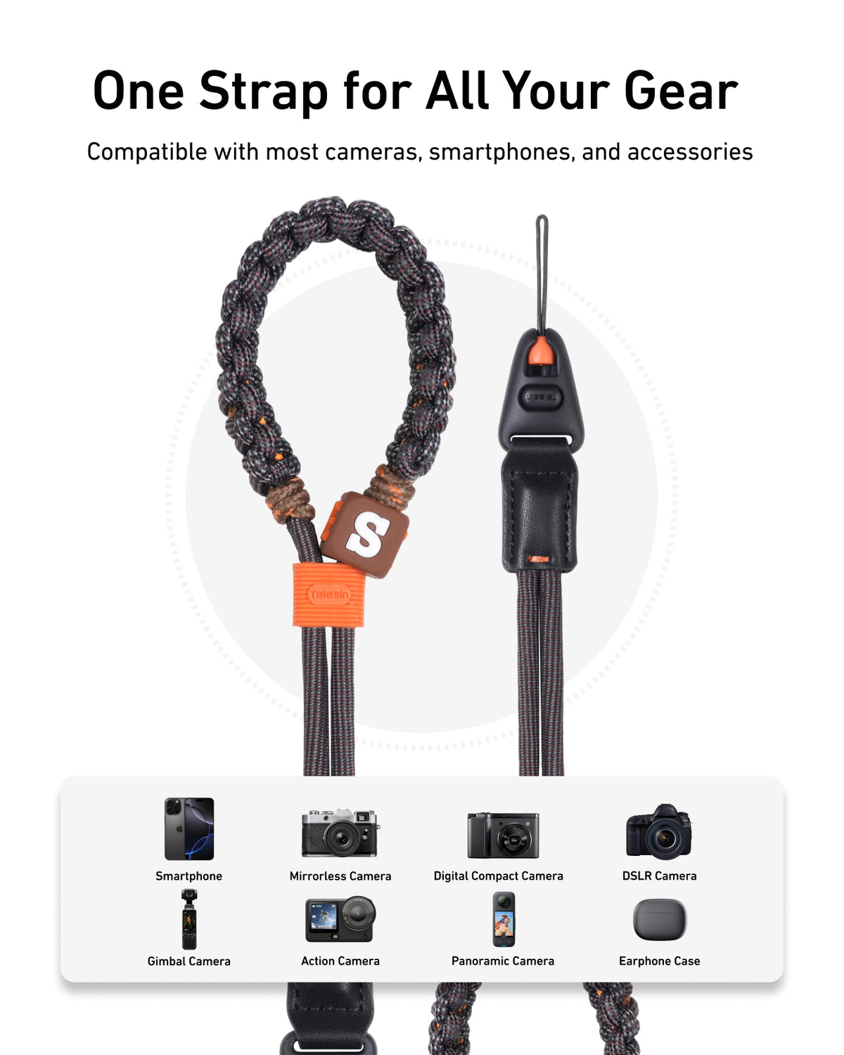 Telesin Quick-Release Universal Wrist Strap - Braided Rope
