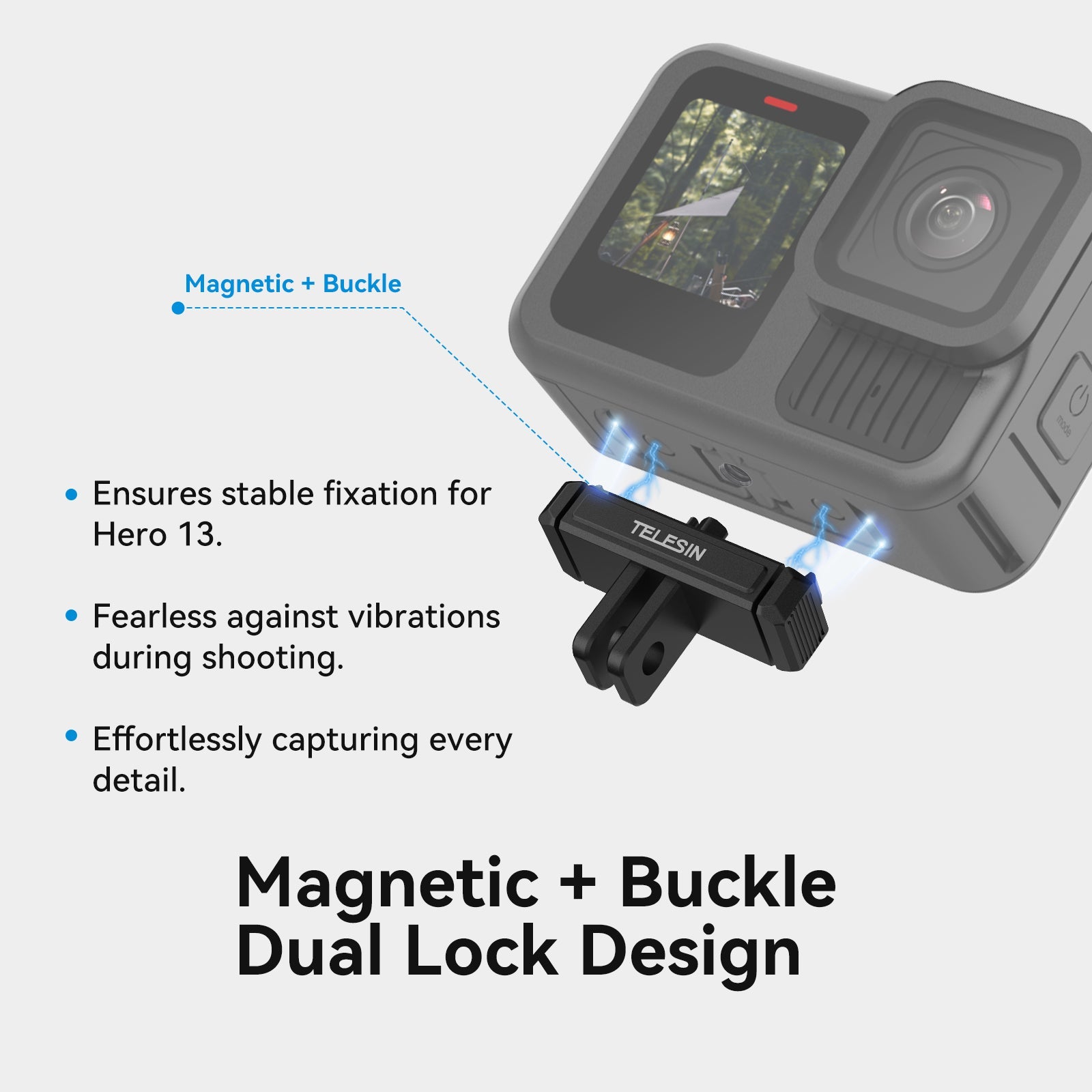 Metal Magnetic Quick Release Mount for Hero 13 telesinstore