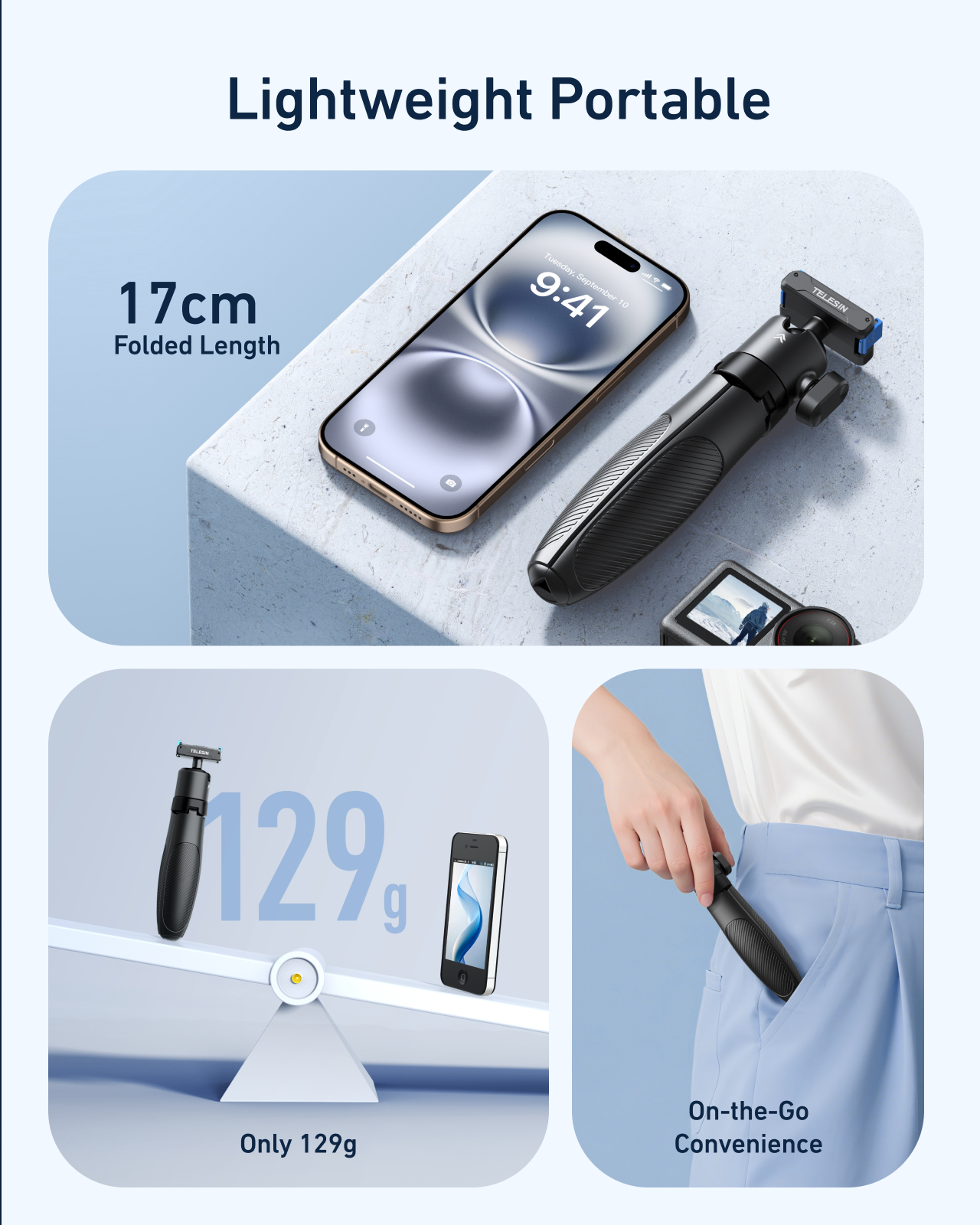 TELESIN Quick-Release Selfie Stick for  DJl Action telesinstore